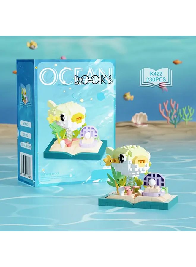 3 Tier Clear Plastic Ocean Toy Construction Set with Marine Life K422 Globefish - Image 1