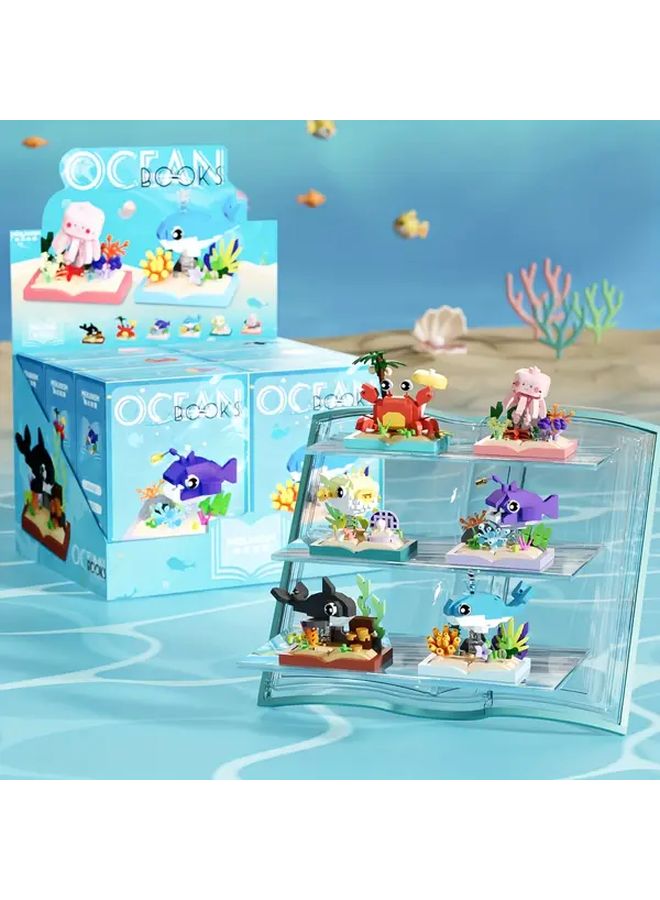 3 Tier Clear Plastic Ocean Toy Construction Set with Marine Life K422 Globefish - Image 5