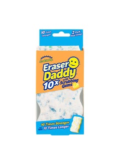 Scrub Daddy Eraser Daddy Dual Sided Sponge - 10x More Durable Than Traditional Erasers with Scrubbing Gems - Removes Dirt, Scuffs & Stains - Water Activated Sponge Eraser, Set Of 2  - Image 1