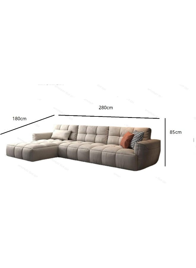 Poppins Home Opulent Italian Nordic L Shape Sofa  Luxurious Fabric and Ultimate Comfort (Coffe Brown, Right Chaise)  - Image 2
