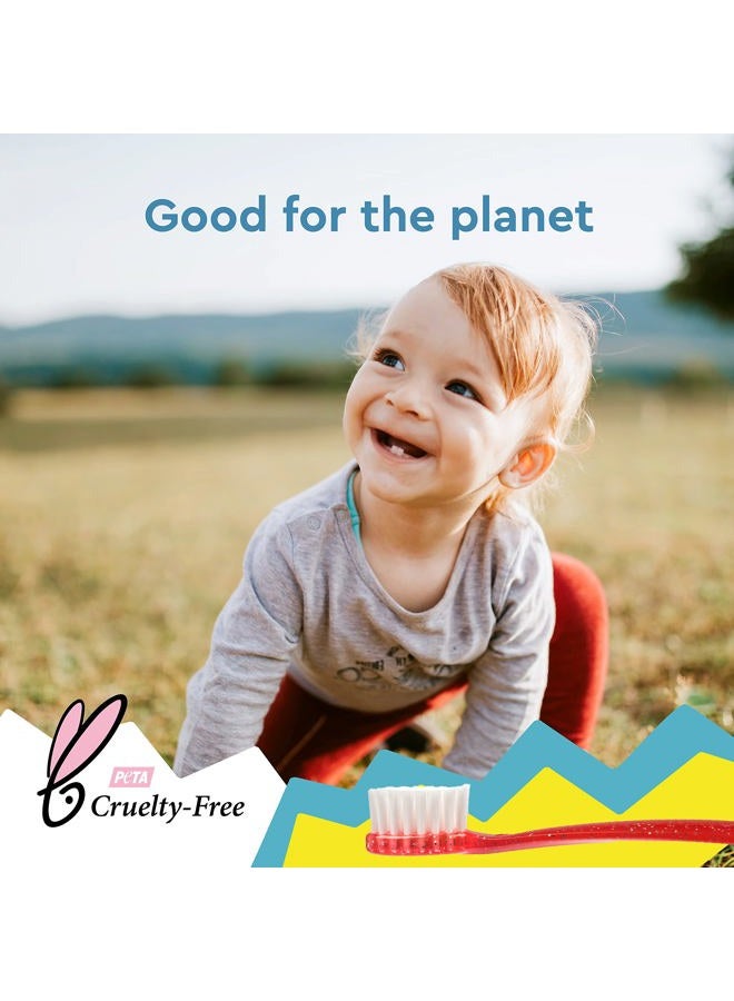 Radius Totz Toothbrush Extra Soft Brush BPA Free & ADA Accepted Designed for Delicate Teeth & Gums for Children 18 Months & Up - Blue Coral Yellow - Pack of 3 - Image 5