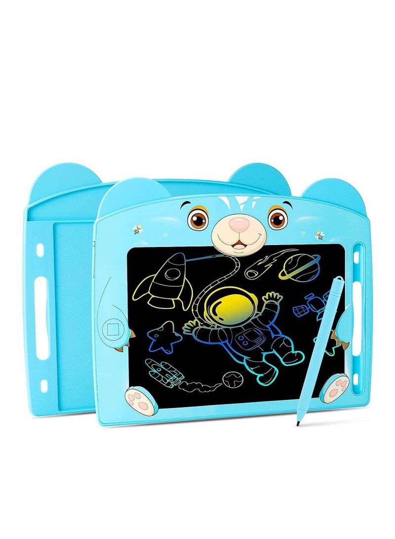 Doodle Board, LCD Writing Tablets with Lock Function 8.5 Inch Drawing Pad Colorful Screen Learning Board for Preschool Kids Educational Toys Erasable Blackboard (Bear Blue) - Image 1