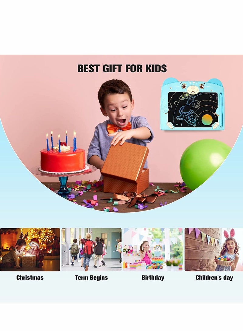 Doodle Board, LCD Writing Tablets with Lock Function 8.5 Inch Drawing Pad Colorful Screen Learning Board for Preschool Kids Educational Toys Erasable Blackboard (Bear Blue) - Image 4