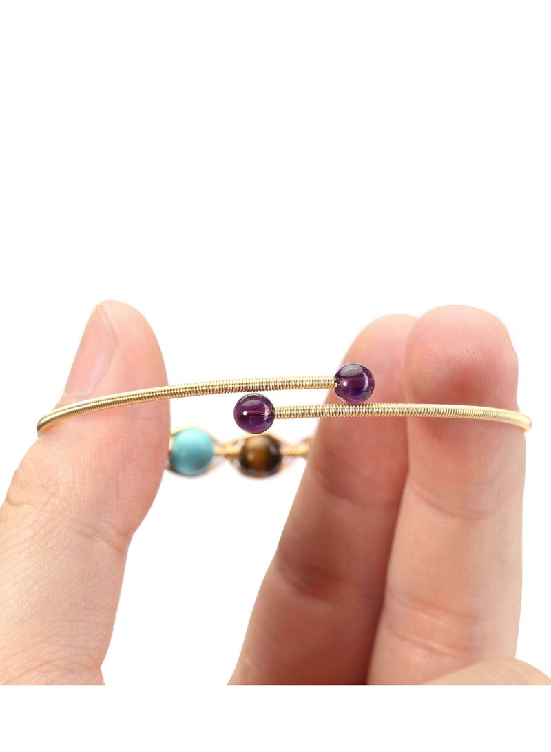 Excefore Chakra Stones Bracelets for Women - Adjustable 14K Gold Wire Wrapped Reiki Healing Crystal Jewelry with Natural Gemstone Beads - Yoga Energy Ankle Bracelet for Girls - Image 4