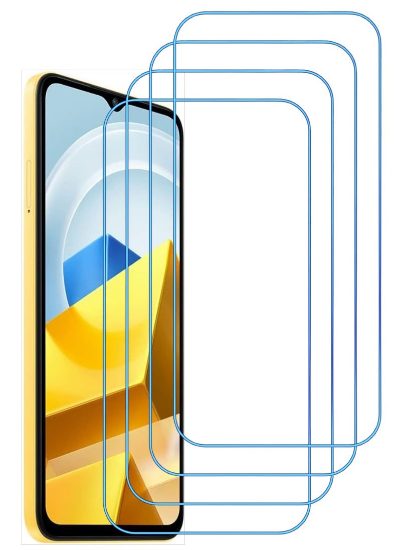 ACLIX 4 Pieces Antistatic ESD Dustproof Premium Quality High Definition Clear Tempered Glass Screen Protector Designed For Xiaomi Poco M5 - Image 1