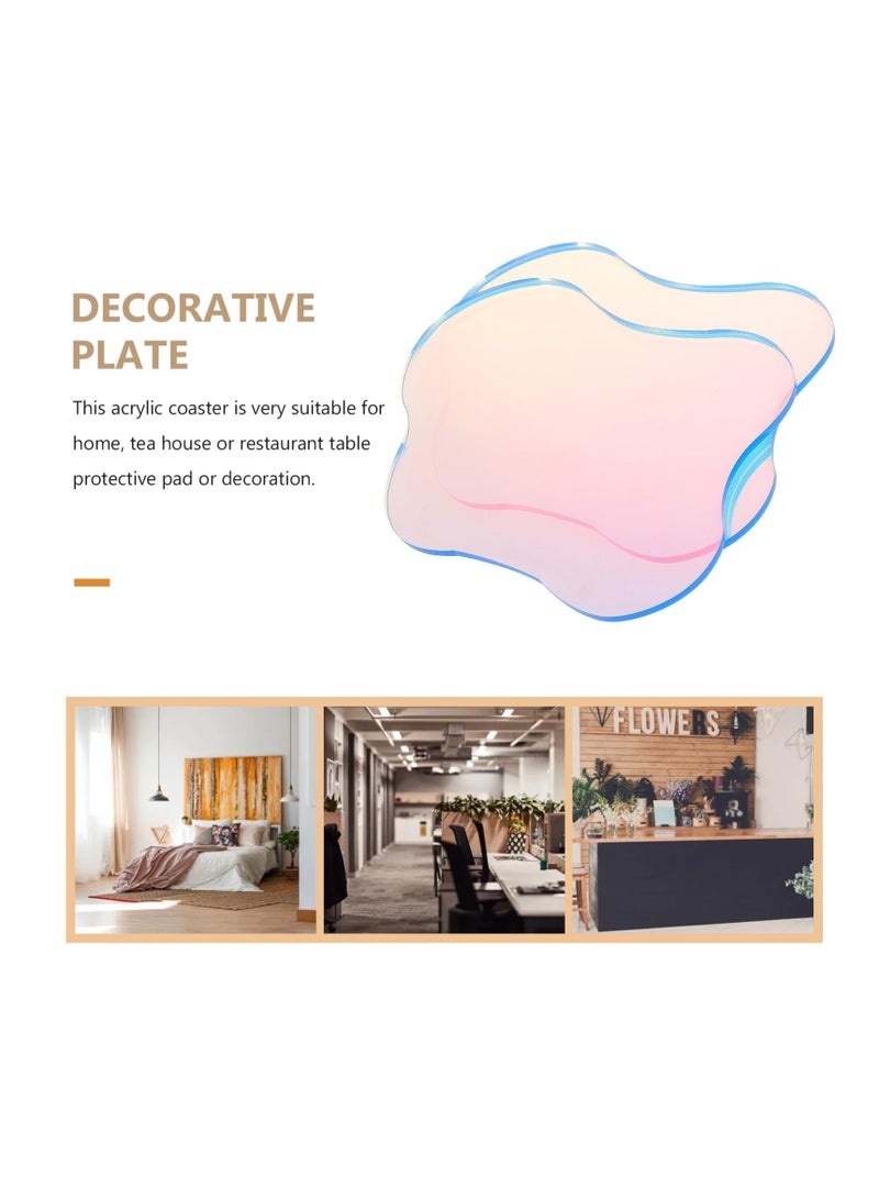 Creative Clear Acrylic Irregular Coasters - Decorative Drink Pads for Mugs, Coffee Cups, Photos, and Home Decor (Set of 2) - Perfect for Coffee Tables and Shooting Props. - Image 5