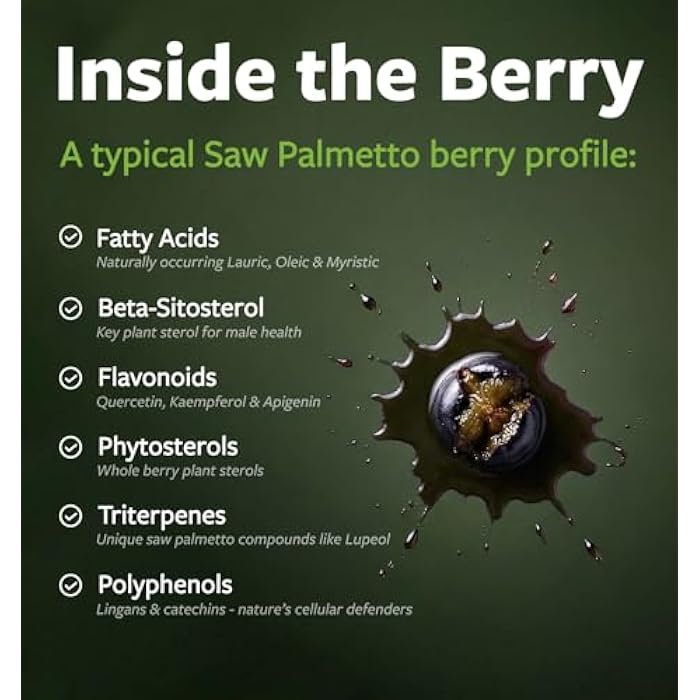 PURE CO USDA Organic Saw Palmetto Supplement - Organic Saw Palmetto for Women & Men's Urinary Tract Prostate & DHT Blocker for Women - Whole Berries - Vegan Non-GMO & Lab Verified (2 Month Supply) - Image 4