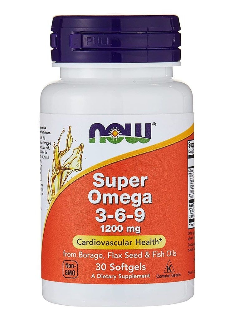now Super Omega 3-6-9, 1200mg Softgels-30'S - Image 1