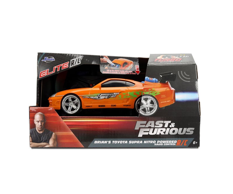 Jada Elite Fast & Furious Brian’s Toyota Supra Nitro Powered RC Car (1:24, Orange) - Image 1