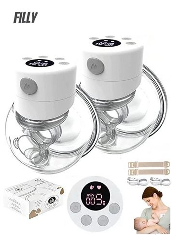 Double Electric Breast Pump, Wearable Breast Pump, Hands Free Breast Pump, Low Noise, Smart Display, 2 Modes 9 Levels 