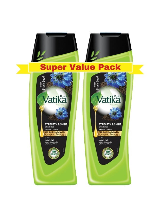 Vatika Naturals Turkish Blackseed Strength And Shine Shampoo Pack Of 2 400ml  - Image 1