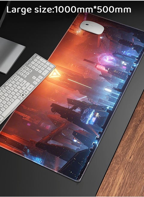 1000x500mm Large Gaming Mouse Pad ,Anti-SkidMousepad Large Keyboard Mouse Pad DeskMat with Stitched Edges