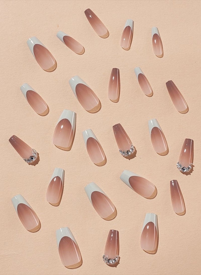 SYNSYB 24-Piece Short Square Press-on Toenails:Acrylic Fake Nails ,toe fake nails for Seamless Fit  - Image 2
