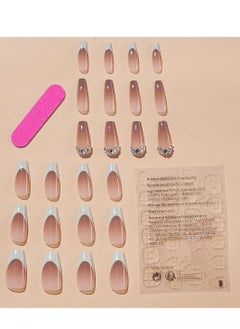 SYNSYB 24-Piece Short Square Press-on Toenails:Acrylic Fake Nails ,toe fake nails for Seamless Fit  - Image 4