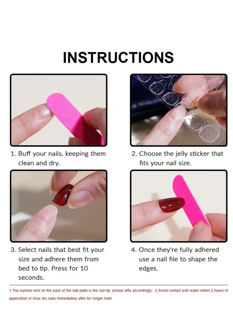 SYNSYB 24-Piece Short Square Press-on Toenails:Acrylic Fake Nails ,toe fake nails for Seamless Fit  - Image 4