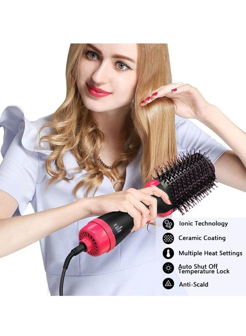 Hot Air Brush One Step Hair Dryer & Curly Hair Comb for All Hair Type with Anti-Scald Feature Multi-Functional High-Power 3-in-1 Salon - Image 4