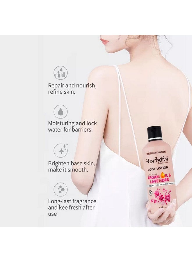 Herbdiva Argan Oil & Lavender Body Lotion 100Ml (Pack Of 3)|Double Hydration|Enriched With Argan Oil & Lavender|Relief From Extra Dry Skin - Image 5