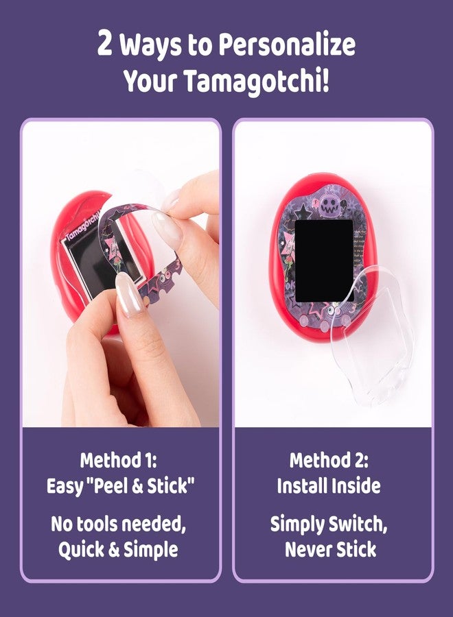 BUBBLELOGUS Devil Wing Case for Tamagotchi Uni, Silicone Cover with Holographic Laser Faceplate Sticker & Star Dust Plug, 3-in-1 Set (Purple) - Image 4