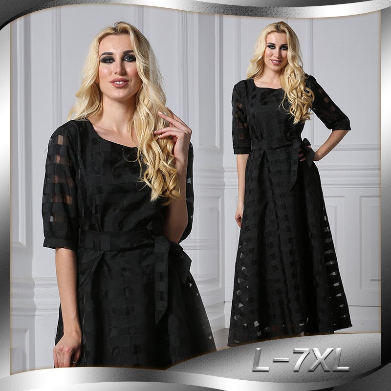 Summer Flared Organza Frocks Black 