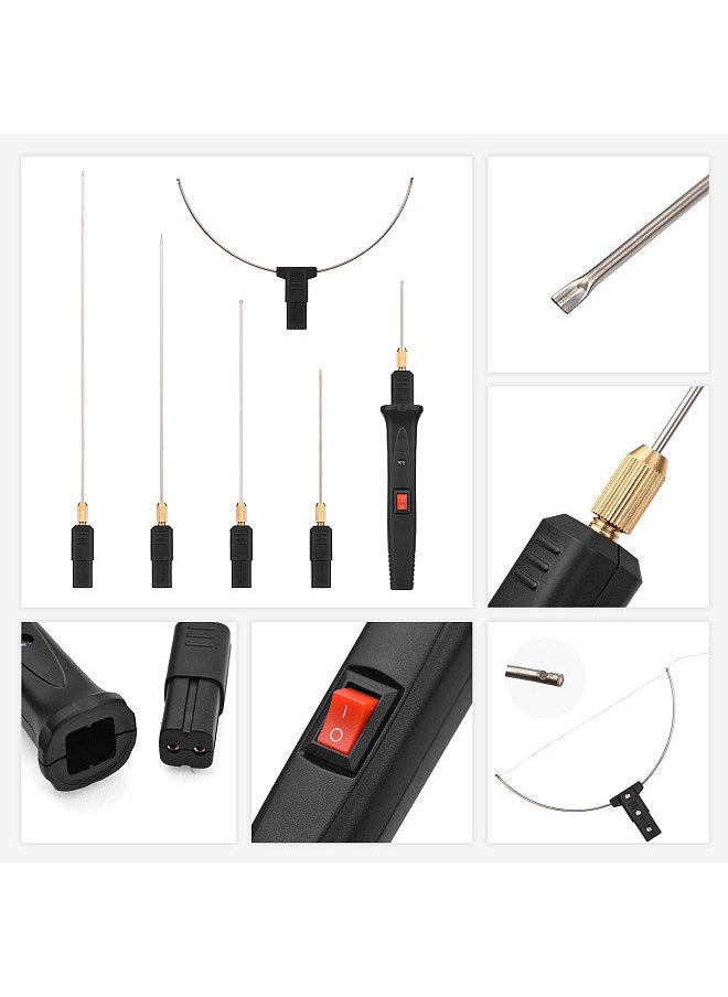 Generic - 24W Handheld Electric Foam Cutter Kit with 5 Straight Tips & 1 Arch Tip Adjustable Temperature Portable Foam Cutting Pen Hot Wire Cutter Styrofoam Cutting Tool Engraver - Image 1