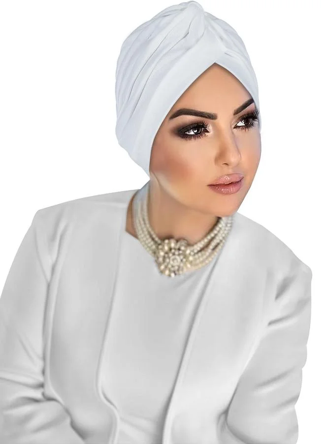 Take Two White Plain Hijab Turban