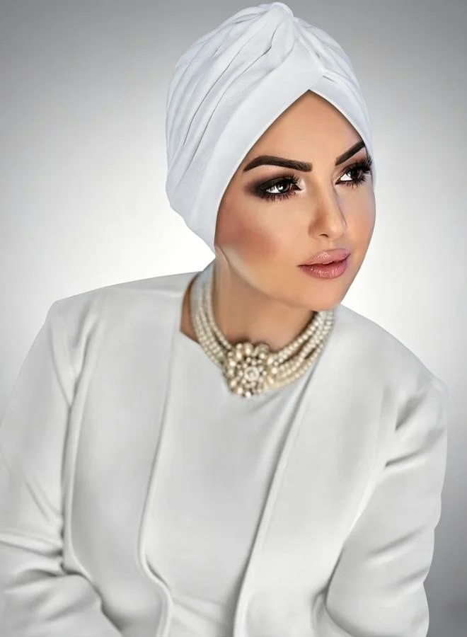 Take Two White Plain Hijab Turban