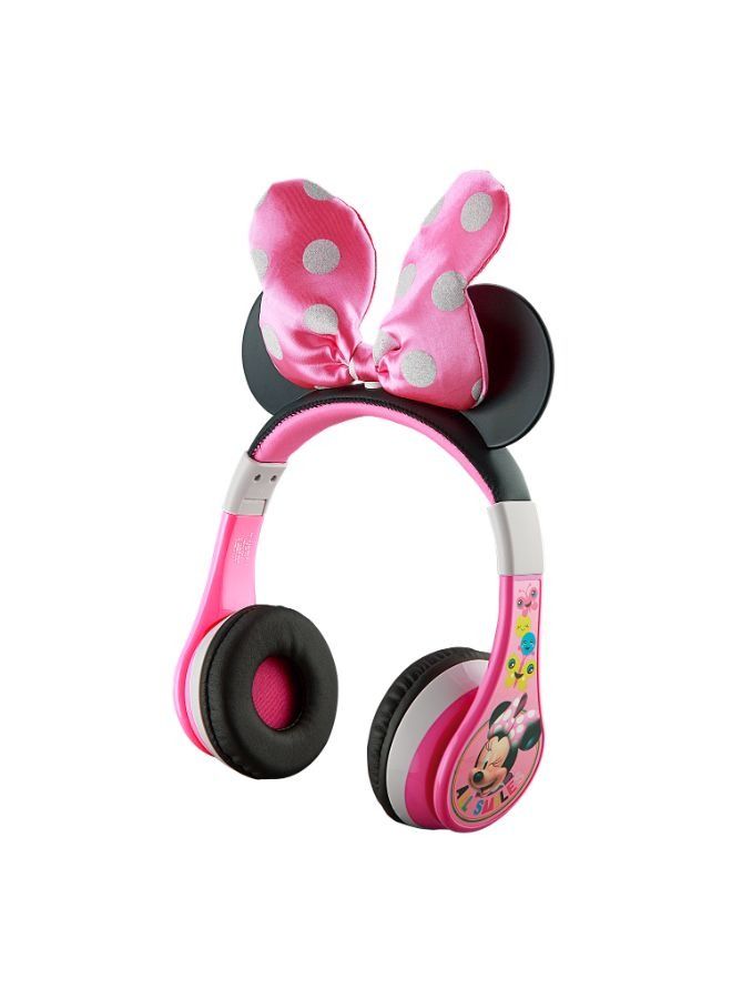 KIDdesigns KIDdesigns Minnie Mouse Kid Safe Wireless Bluetooth Kids Headphones - Pink  - Image 1