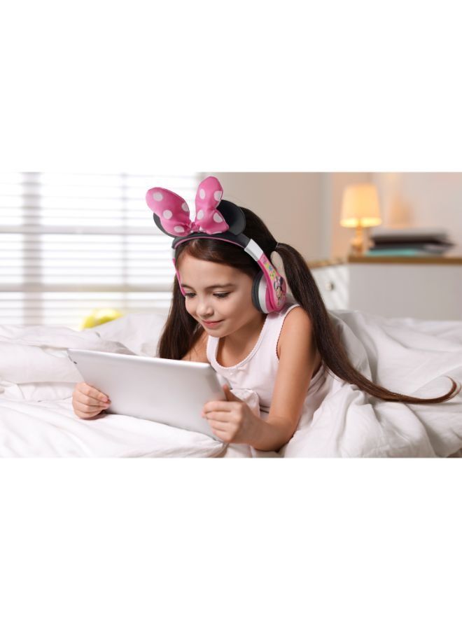 KIDdesigns KIDdesigns Minnie Mouse Kid Safe Wireless Bluetooth Kids Headphones - Pink  - Image 3