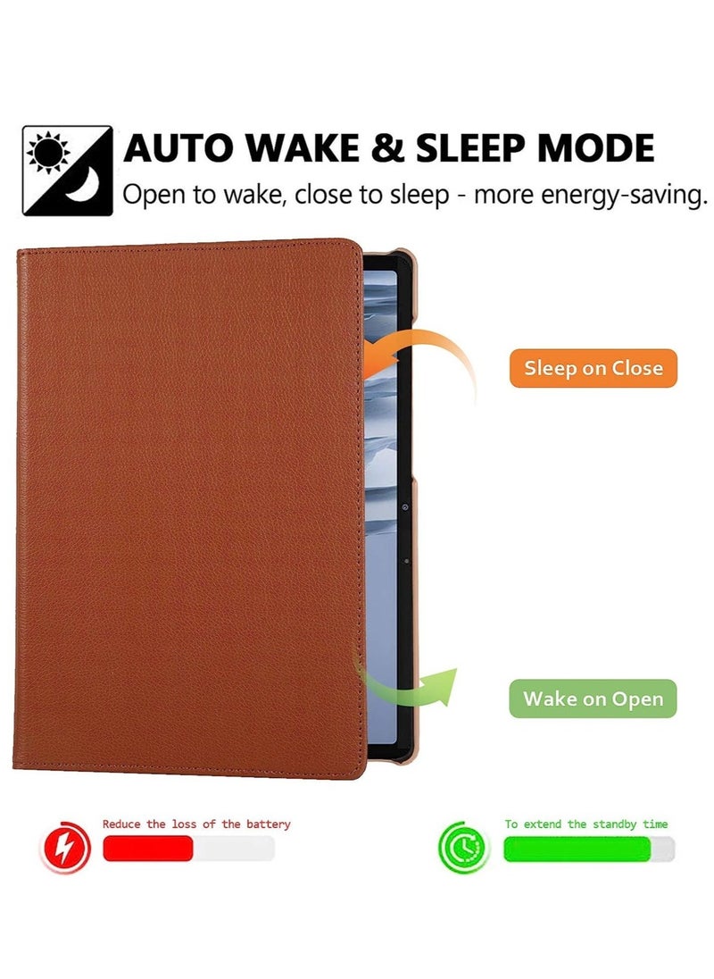 vesus Smart Cover for Samsung Galaxy Tab S7 Plus 2020, Techcircle Slim Folio Rotating Stand Case with Auto Wake/Sleep Magnetic Flip PU Leather Case - Image 1