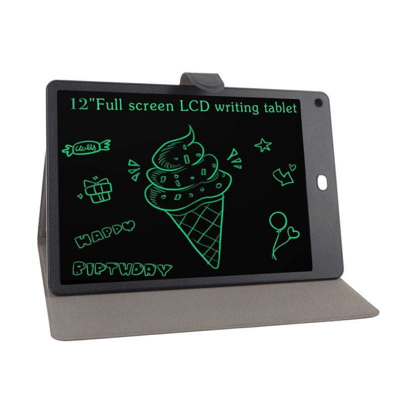 12 Inch LCD Writing Tablet with PU Case - Eye Caring Pressure Sensitive Technology Erasable Drawing Tablet for Reusable Electronic Doodle Board for Home Office School - Image 4