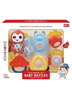 Generic 6-piece silicone baby rattles and teethers (multi-color) - Baby rattles and teether - Baby rattle - Newborn rattle and teether set - Baby rattle - Silicone box - Baby box - Newborn rattles - Rattle box  - Image 1