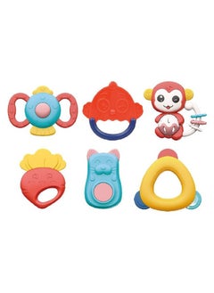 Generic 6-piece silicone baby rattles and teethers (multi-color) - Baby rattles and teether - Baby rattle - Newborn rattle and teether set - Baby rattle - Silicone box - Baby box - Newborn rattles - Rattle box  - Image 2
