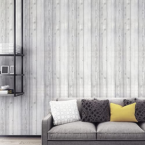 wolpin Wall Stickers Wallpaper Wood Grain (45 x 500 cm) Waterproof Plank Nautical Home Office, Furniture, Door, Wardrobe, Kids Room, Decoration, DIY Self Adhesive, Gray - Image 4