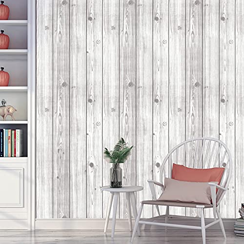 wolpin Wall Stickers Wallpaper Wood Grain (45 x 500 cm) Waterproof Plank Nautical Home Office, Furniture, Door, Wardrobe, Kids Room, Decoration, DIY Self Adhesive, Gray - Image 5