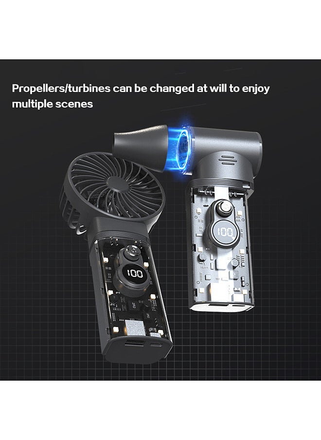 Generic - Handheld Jet Fan 100,000RPM Brushless Motor Duct Fan High Power Ducted Turbofan Violent Dust Blower Powerful Keyboard Cleaning Tool Multi-speed Adjustment 6pcs Brightness Adjustable LED Lights - Image 1