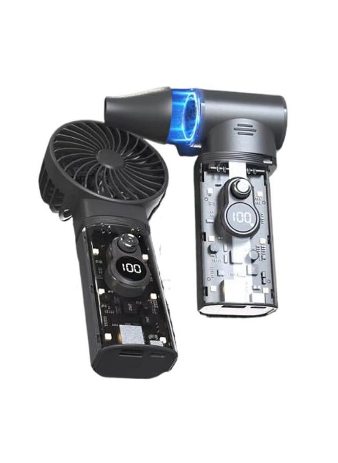 Generic - Handheld Jet Fan 100,000RPM Brushless Motor Duct Fan High Power Ducted Turbofan Violent Dust Blower Powerful Keyboard Cleaning Tool Multi-speed Adjustment 6pcs Brightness Adjustable LED Lights - Image 1
