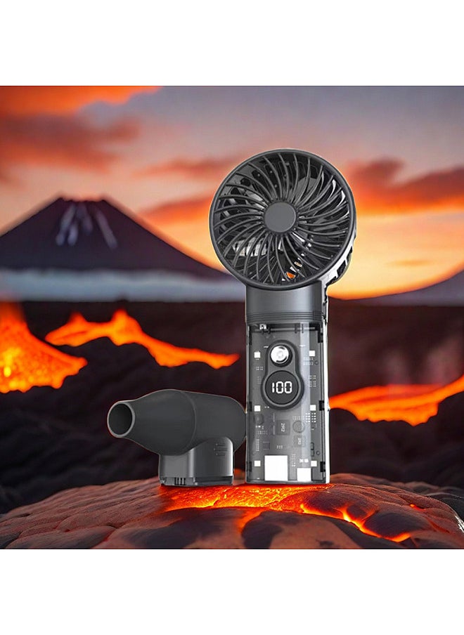 Generic - Handheld Jet Fan 100,000RPM Brushless Motor Duct Fan High Power Ducted Turbofan Violent Dust Blower Powerful Keyboard Cleaning Tool Multi-speed Adjustment 6pcs Brightness Adjustable LED Lights - Image 1