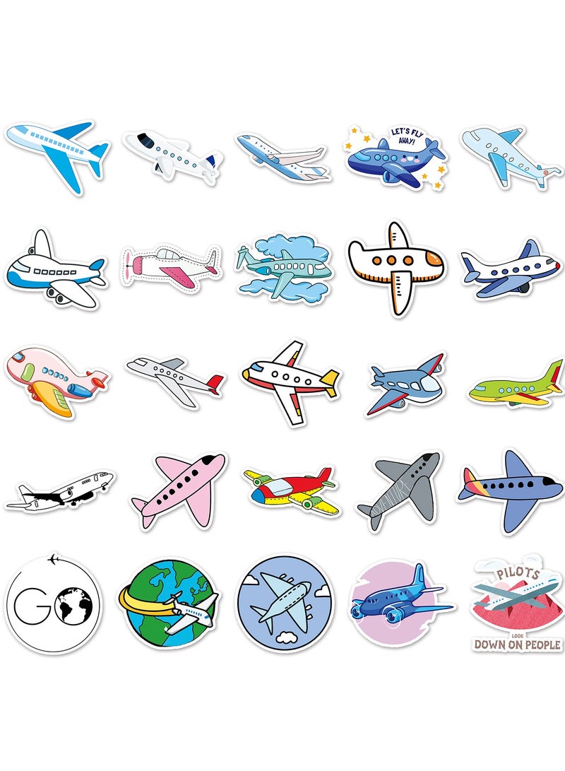 50Pcs Plane Stickers Airplane Aircraft Waterproof Vinyl Decals for Water Bottles Bicycle Laptop Refrigerator Luggage Computer Mobile Phone Skateboard Bike Decor - Image 3