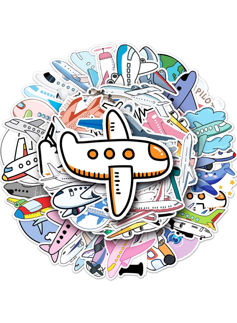 50Pcs Plane Stickers Airplane Aircraft Waterproof Vinyl Decals for Water Bottles Bicycle Laptop Refrigerator Luggage Computer Mobile Phone Skateboard Bike Decor - Image 5