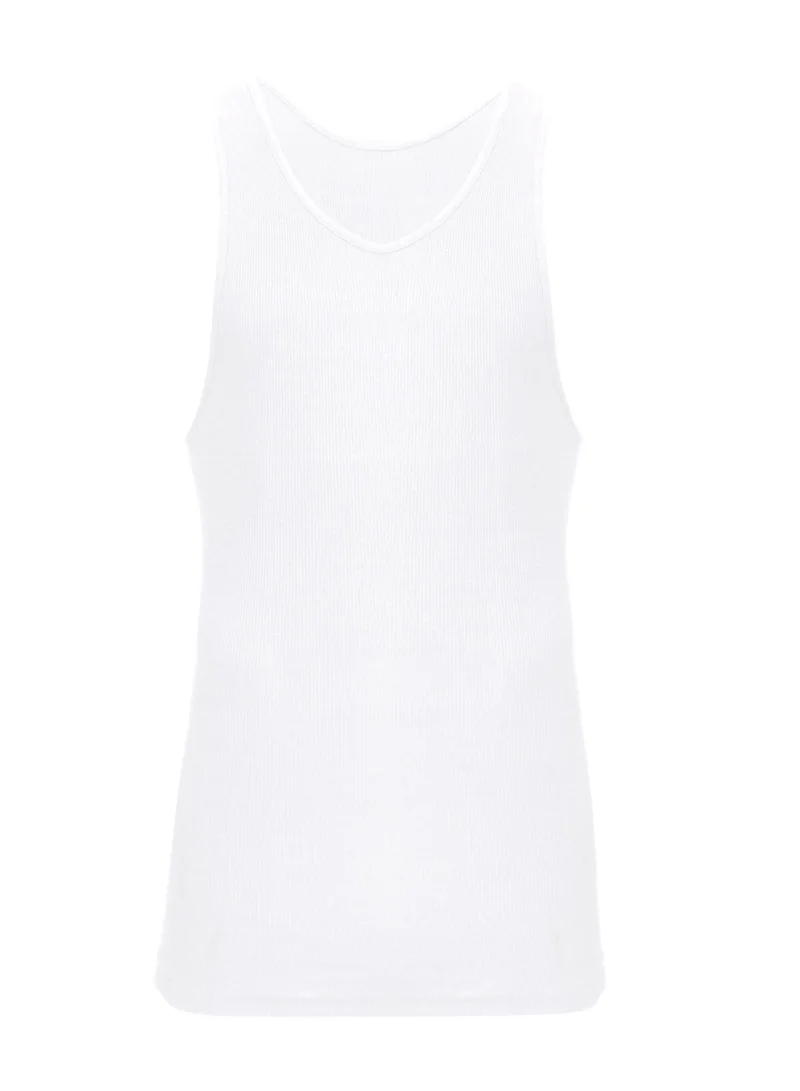 Byc  MEN'S LONG LENGTH COTTON VEST - WHITE for Men | Best Price UAE