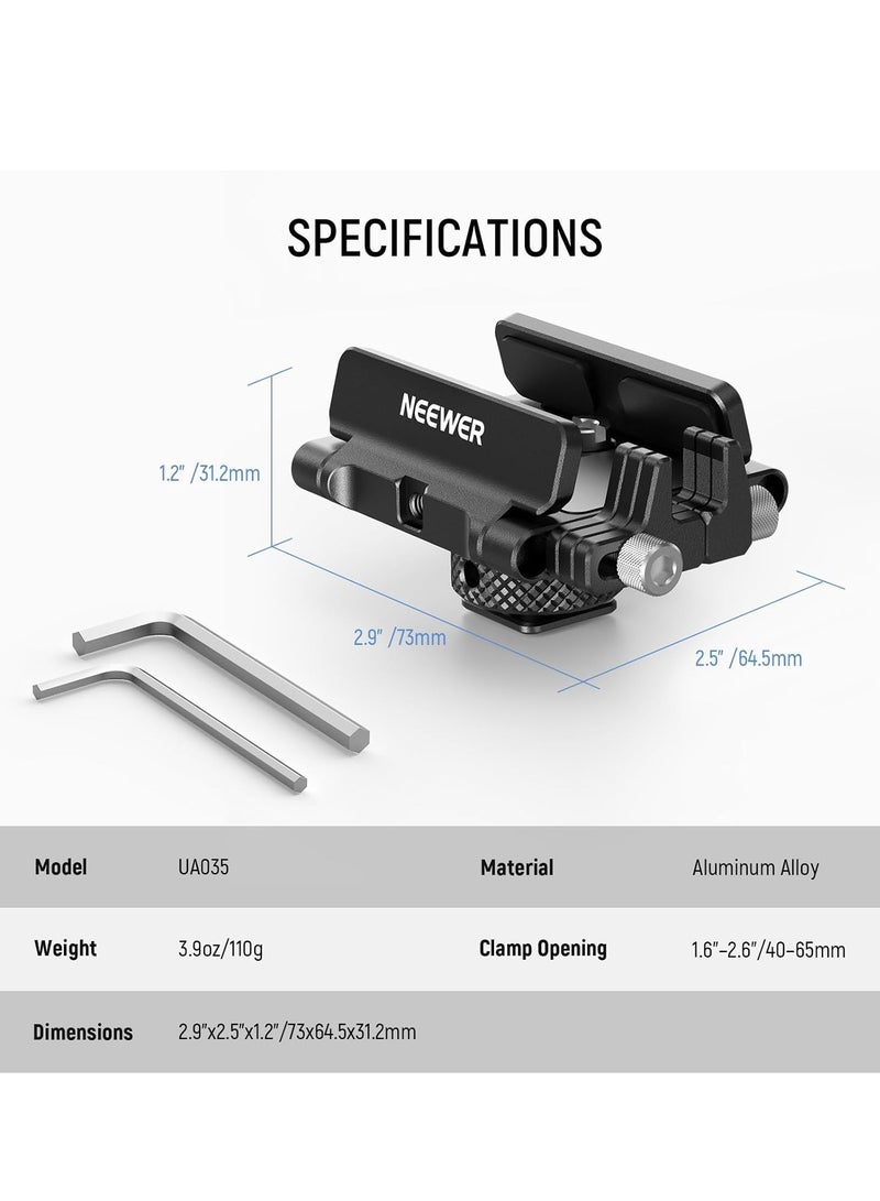 Neewer NEEWER Mount Bracket SSD Holder with Cold Shoe Clamp, 1.6"-2.6" for Samsung T5 T7 SSD SanDisk Compatible with SmallRig Cage for BMPCC 4K 6K Compatible with 16 15 Pro Cage, UA035  - Image 4