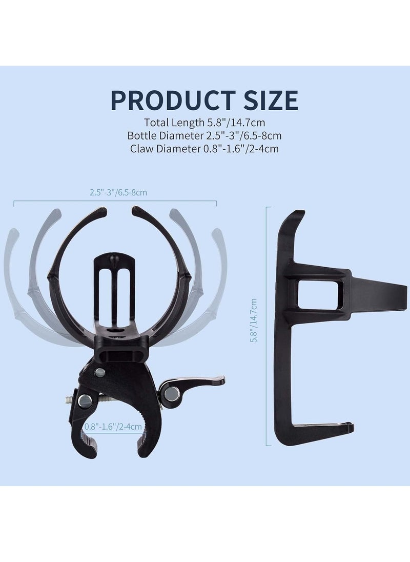 SYOSI - Bottle Water Holder Bike Cage 2 PCS Adjustable Rotatable Clip for Road Mountain Bikes Bicycle Large Drink Bracket No-Screws Lightweight Cycling Side Mount Cup Handlebar Water Holders - Image 1