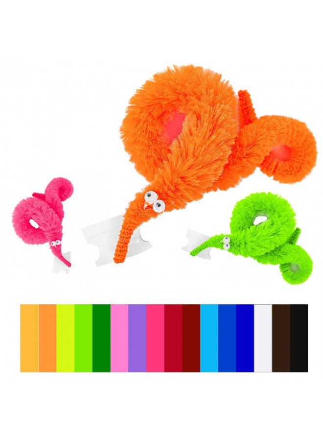 HAPTIME HAPTIME Worm on a String, Fuzzy Worms with Wiggle Eye, Trick Toy, Pet Toy, Classic Party Favors Bag Fillers Christmas Stocking Stuffer Gifts (64 Pcs,16 Diffrent Colour)  - Image 2