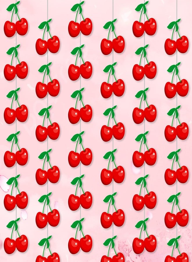 umoni Cherry Garland Banners 8PCS Cherry Birthday Party Decorations Cherries Paper Hanging Garlands Double Sided Cherry Theme Party Ceiling Decor for Summer Fruit Birthday Bridal Shower Party Supplies - Image 1
