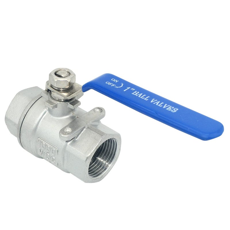 VARMHUS NPT Female 316 Stainless Steel Full Port Ball Valve Vinyl Handle WOG1000 (1") - Image 2