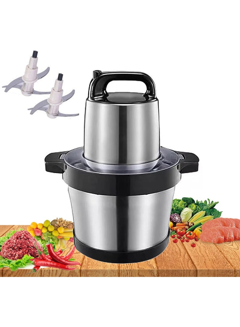 JIHAM 8L Meat Mincer Electric Food Processor Stainless Steel Bowl Industrial Copper Motor Multi-Purpose Grinder for Meat Vegetables Fruits and Spices - Image 3