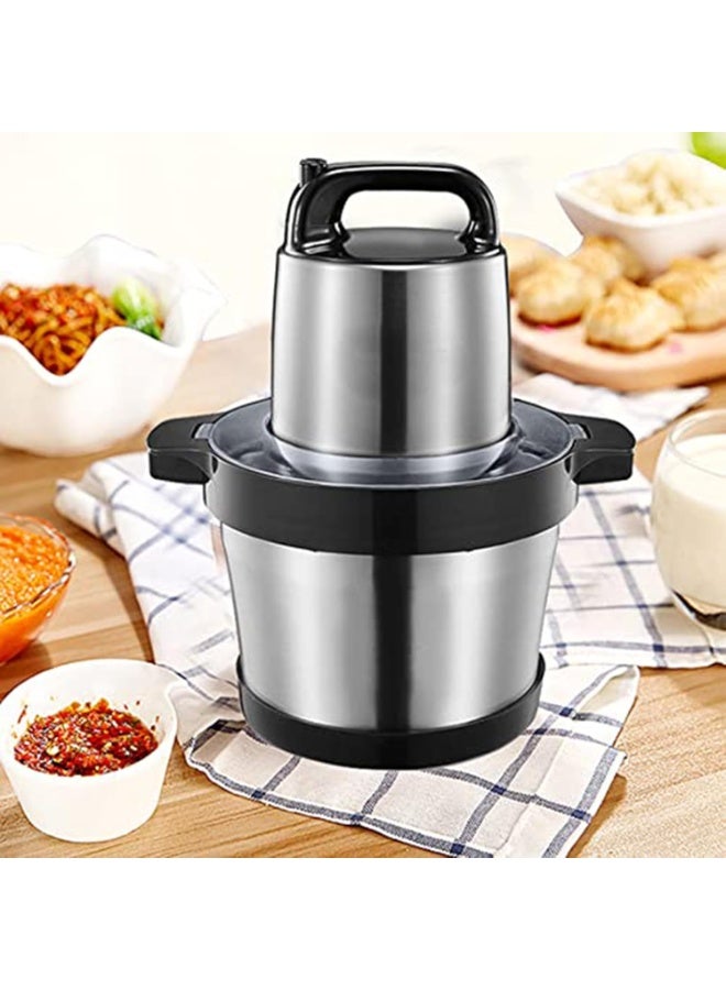 JIHAM 8L Meat Mincer Electric Food Processor Stainless Steel Bowl Industrial Copper Motor Multi-Purpose Grinder for Meat Vegetables Fruits and Spices - Image 1