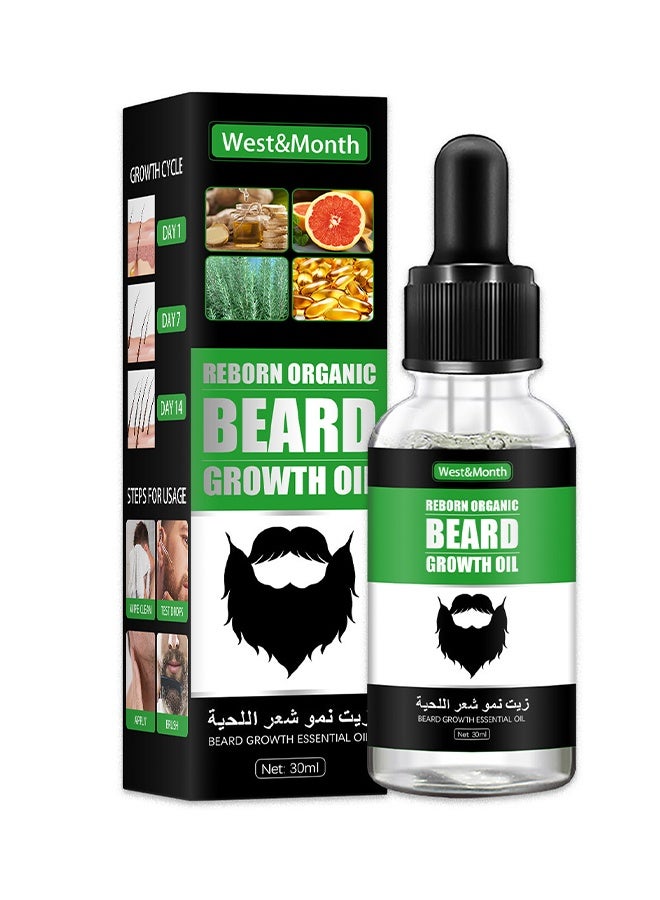 ويست اند مانث زيت نمو اللحية ، للحية أكثر اكتمالا وسميكا ، مصل نمو اللحية لاستخراج النباتات ، طبيعي نقي يعزز نمو اللحية والشعر - Image 1