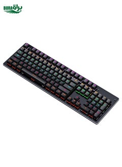 LEAVEN K880 104 Keys Gaming Green Axis Office Computer Wired Mechanical Keyboard, Cabel Length:1.6m(Black)