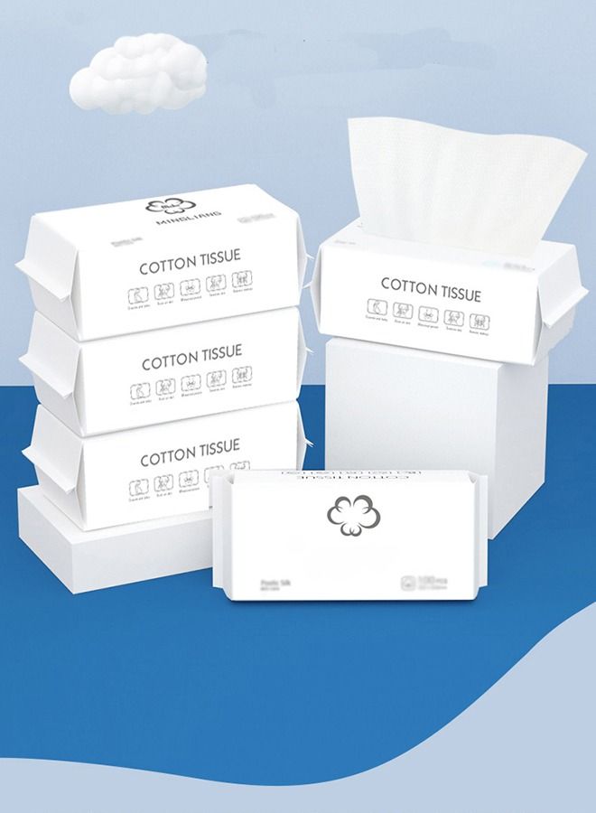 مناديل وجه قابلة للتخلص منها، من فوط القطن اللينة للغاية للتجفيف والبلل في الاستخدام المزدوج - 50 قطعة من فوط الوجه للأطفال حديثي الولادة، مسحات تنظيف عميقة لمستحضرات التجميل للبشرة الحساسة (3 عبوات) - Image 1